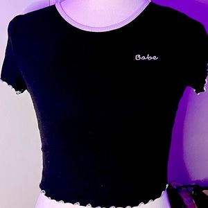 Black and white crop top